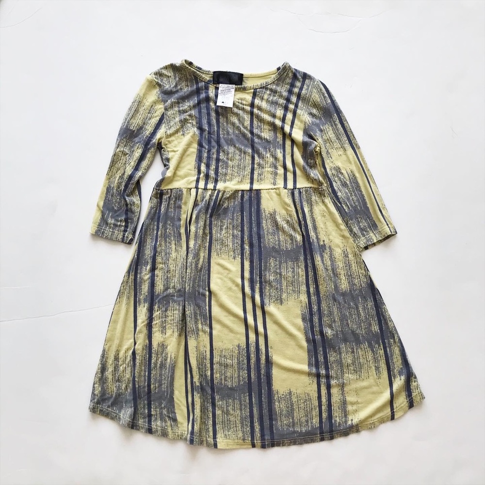 KMV jersey yellow/gray midi dress GUC 3/4T